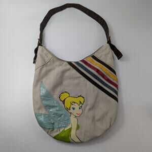 Disney Tinkerbell Shoulder Bag Purse Tote Fab Starpoint New York Canvas Brown